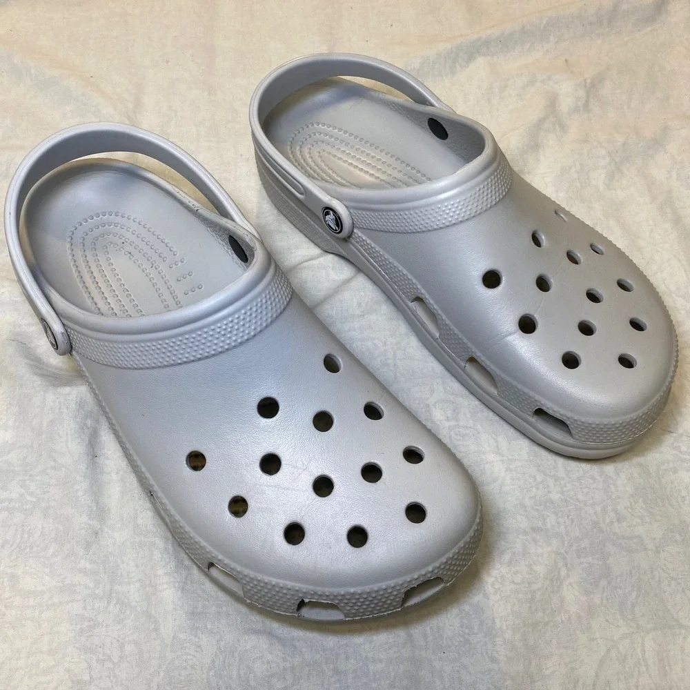 Crocs Classic Clog Light Gray‎ Men's 12 Women's 14 Comfort Casual Shoes